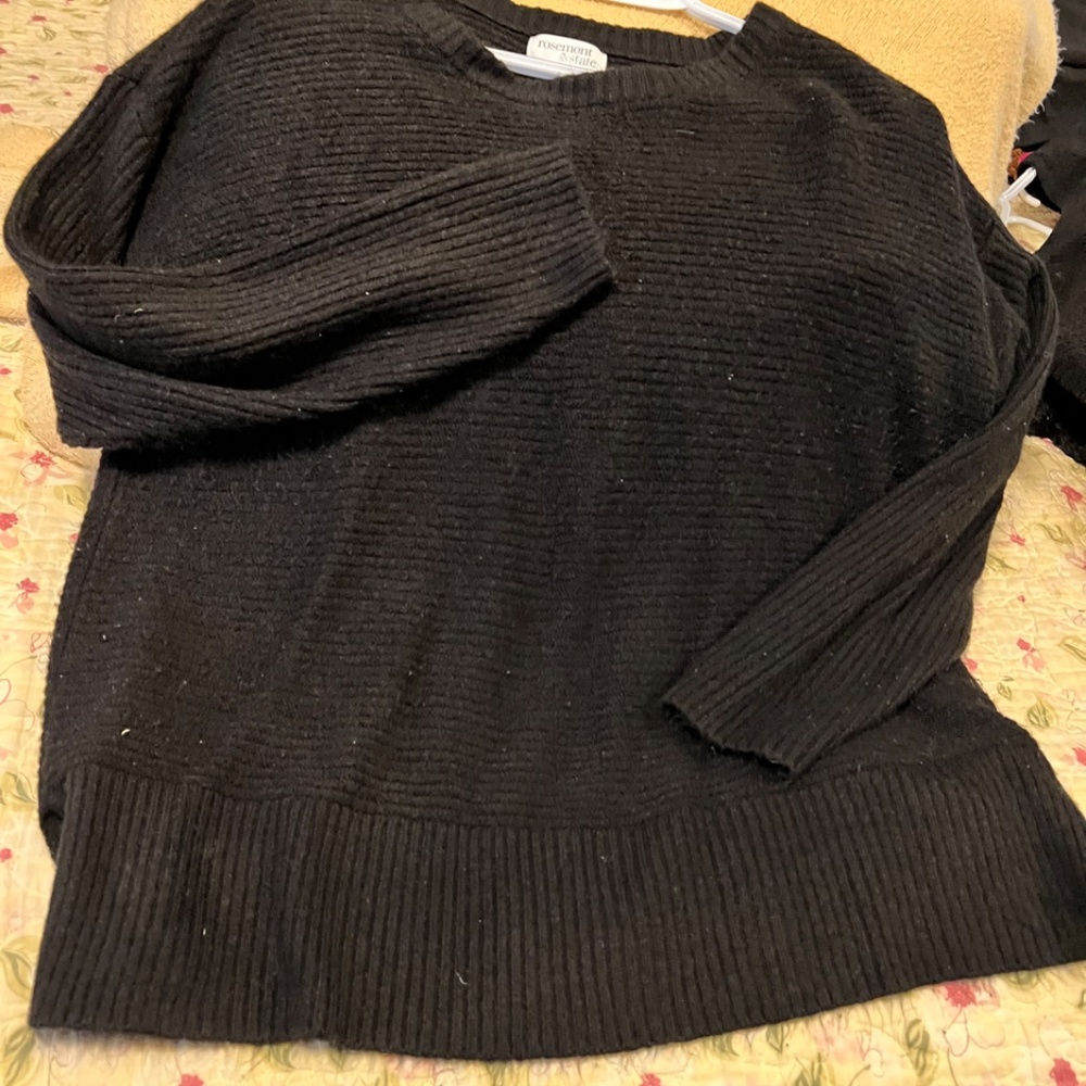 Black Woven Sweater XL
